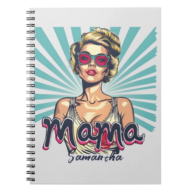 Personalised Retro  Mama Pop Art (7) Notebook (Front)