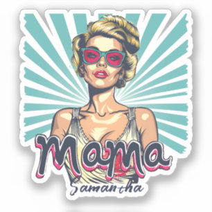 Personalised Retro  Mama Pop Art (7) Sticker
