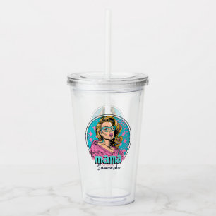 Personalised Retro  Mama Pop Art (8) Acrylic Tumbler
