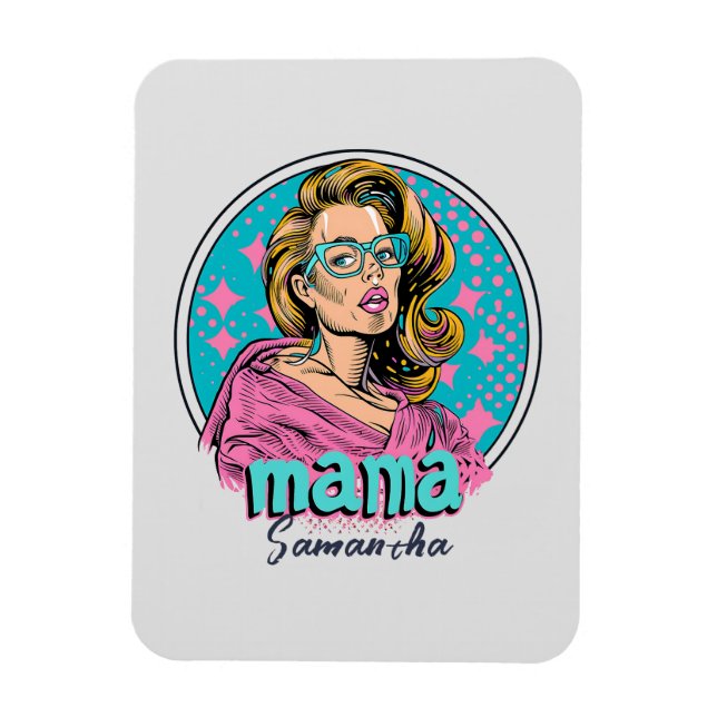 Personalised Retro Mama Pop Art (8) Magnet (Vertical)