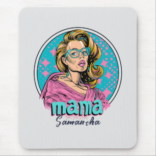 Personalised Retro  Mama Pop Art (8) Mouse Mat