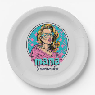 Personalised Retro Mama Pop Art (8) Paper Plate