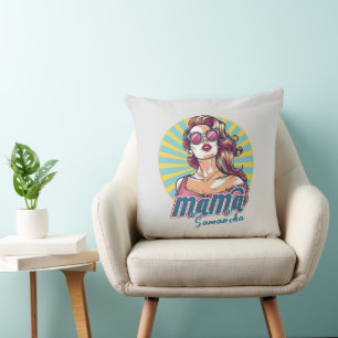 Personalised Retro Mama Pop Art (9) Cushion
