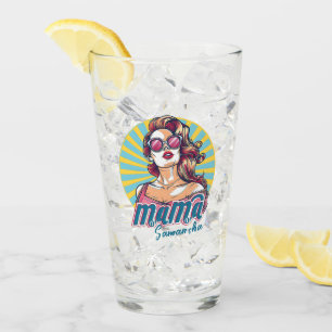 Personalised Retro Mama Pop Art (9) Glass