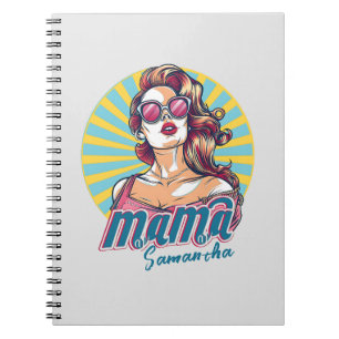Personalised Retro  Mama Pop Art (9) Notebook