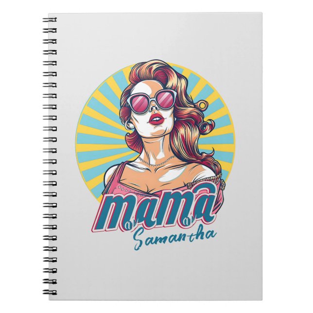 Personalised Retro  Mama Pop Art (9) Notebook (Front)