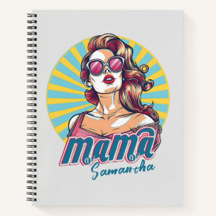 Personalised Retro  Mama Pop Art (9) Notebook