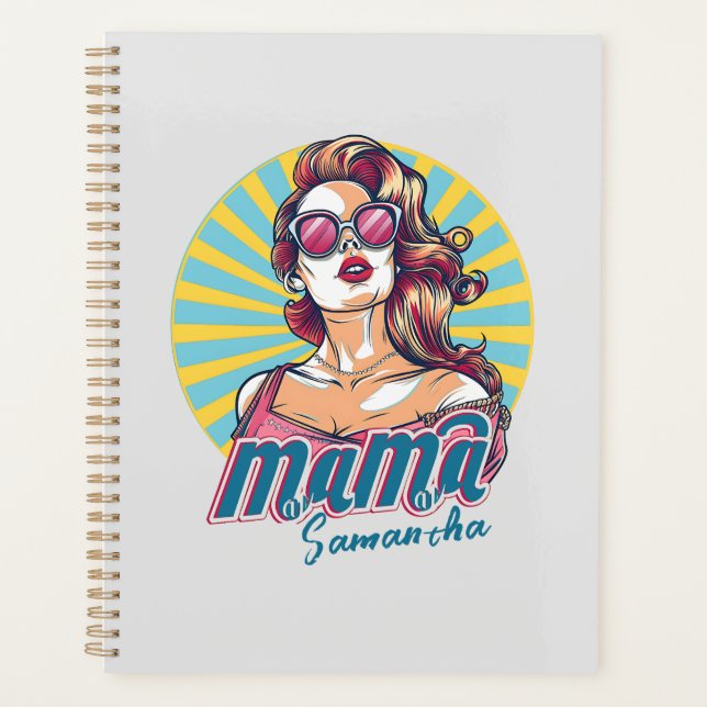 Personalised Retro  Mama Pop Art (9) Planner (Front)