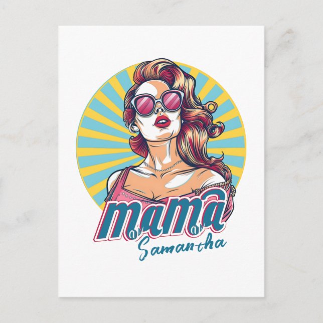 Personalised Retro  Mama Pop Art (9) Postcard (Front)