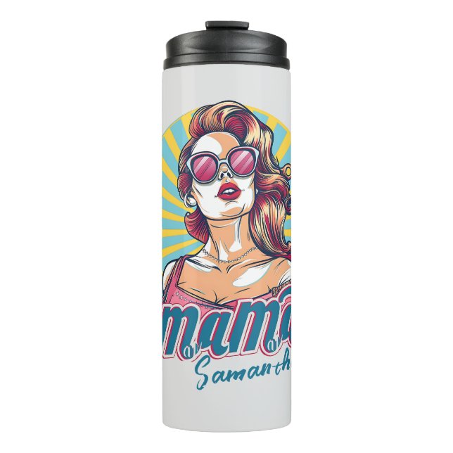 Personalised Retro  Mama Pop Art (9) Thermal Tumbler (Front)