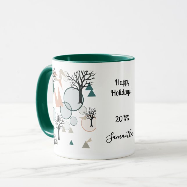 Personalised Retro Minimalist Branches and Shapes  Mug (Front Left)