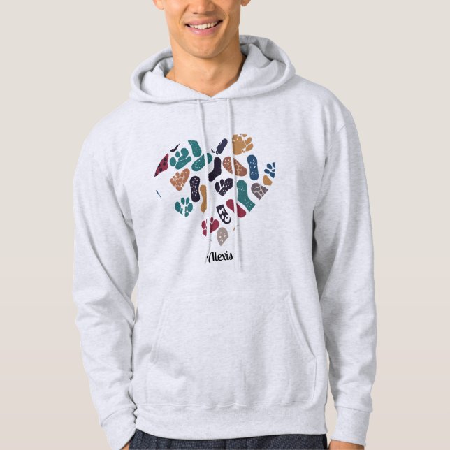 Personalised Retro Minimalist Sole Marks Hoodie (Front)