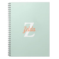 Personalised Retro Monogram Seafoam Green Orange