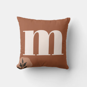Personalised Retro Monogram with Terracotta Boho Cushion
