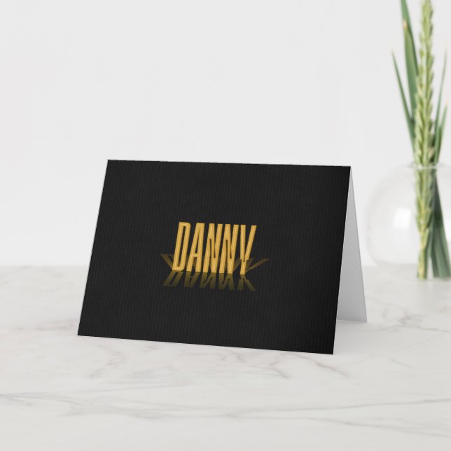Personalised Retro Movie Poster Danny Gold Holiday Card (Front)