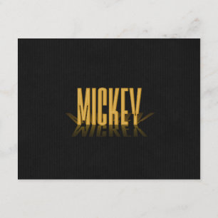 Personalised Retro Movie Poster Mickey Gold Invitation