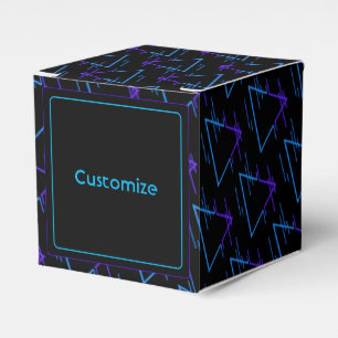 Personalised Retro Neon Geometric Pattern 2 Cube Favour Box