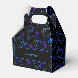 Personalised Retro Neon Geometric Pattern 2 Gable Favour Box