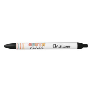 Personalised Retro OBGYN Nurse Black Ink Pen
