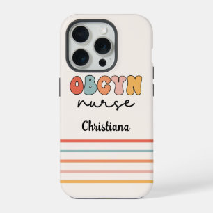 Personalised Retro OBGYN Nurse iPhone 15 Pro Case