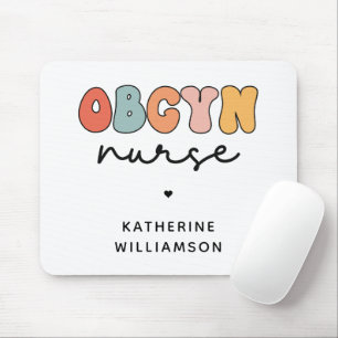 Personalised Retro OBGYN Nurse Mouse Mat