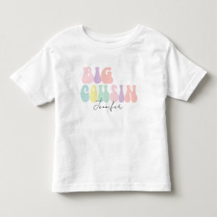 Personalised Retro Pastel Big Cousin   Custom  Toddler T-Shirt