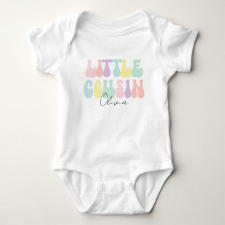 Personalised Retro Pastel Little Cousin | Custom  Baby Bodysuit