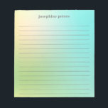 Personalised Retro Pastel Mint Green Gradient Notepad<br><div class="desc">Personalised Retro Pastel Mint Green Gradient Notepad</div>