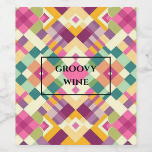 personalised retro pattern wine labels