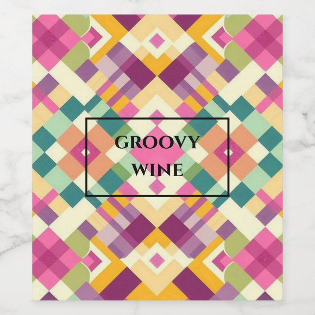 personalised retro pattern wine labels (Single Label)
