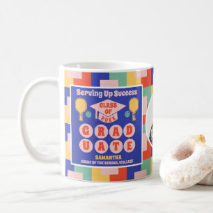 Personalised Retro Pickleball Graduation Photo Coffee Mug
