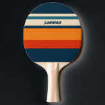 Personalised Retro  Ping Pong Paddle<br><div class="desc">This personalised ping pong paddle features a retro colour palette with a cool trendy font.</div>