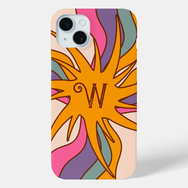 Personalised Retro Pink, Blue, Gold, Brown Case-Mate iPhone Case (Back)