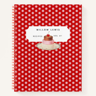 Personalised Retro Recipe Cookbook Notebook