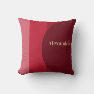 Personalised Retro Red burgundy Stripe Cushion