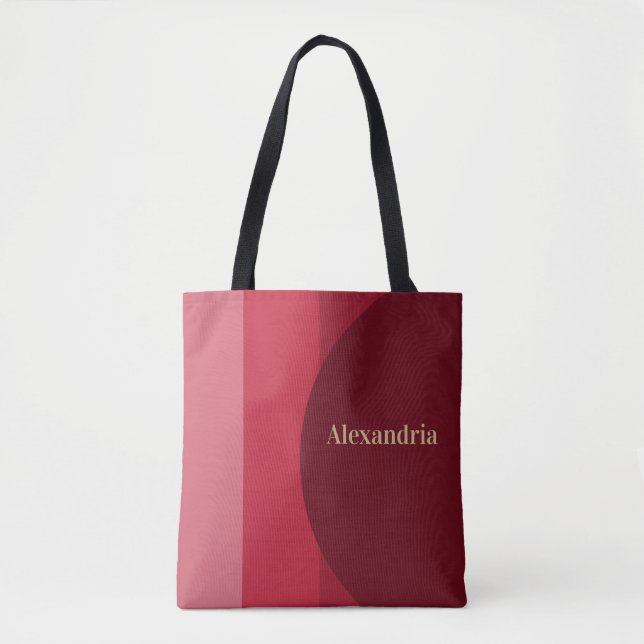 Personalised Retro Red Stripe Tote Bag (Front)