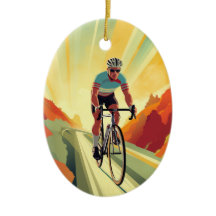 Personalised Retro Road Cyclist Bike Christmas