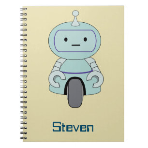 Personalised Retro Robot Illustration Notebook