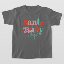 Personalised Retro Santa Baby Tshirt