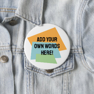 Personalised Retro Shapes 10 Cm Round Badge