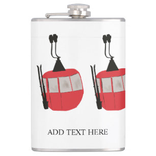 Personalised Retro Ski Lift Skiing Snow Mountain  Hip Flask