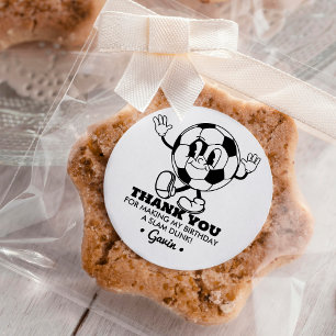 Personalised Retro Soccer Birthday Party Thank You Classic Round Sticker