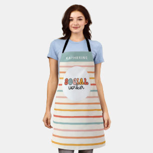Personalised Retro Social Worker Apron
