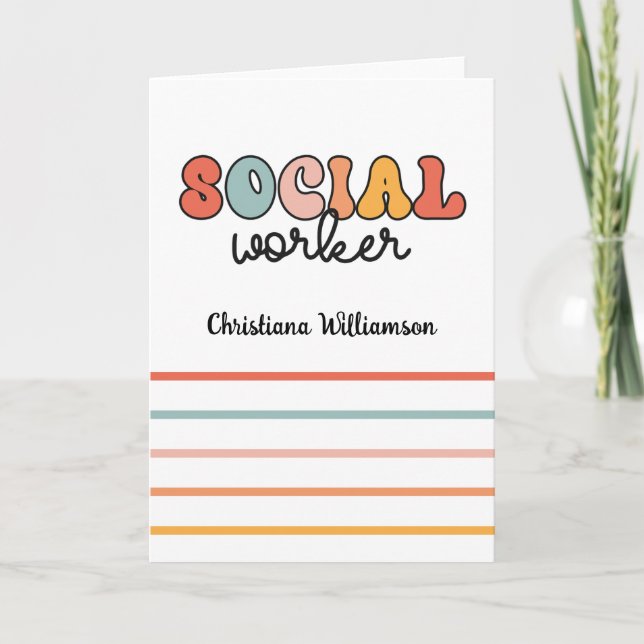 Personalised Retro Social Worker Card (Front)