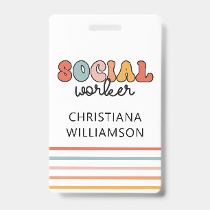 Personalised Retro Social Worker ID Badge