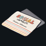 Personalised Retro Social Worker Laptop Sleeve<br><div class="desc">Personalised Retro Social Worker Gifts!</div>