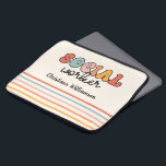 Personalised Retro Social Worker Laptop Sleeve<br><div class="desc">Personalised Retro Social Worker Gifts!</div>