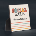 Personalised Retro Social Worker Plaque<br><div class="desc">Personalised Retro Social Worker Gifts!</div>