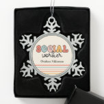 Personalised Retro Social Worker Snowflake Pewter Christmas Ornament<br><div class="desc">Personalised Retro Social Worker Gifts!</div>