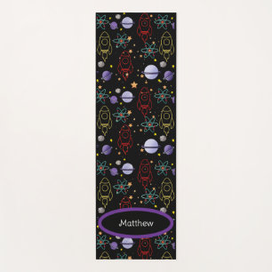 Personalised Retro Space Exercise Yoga Mat